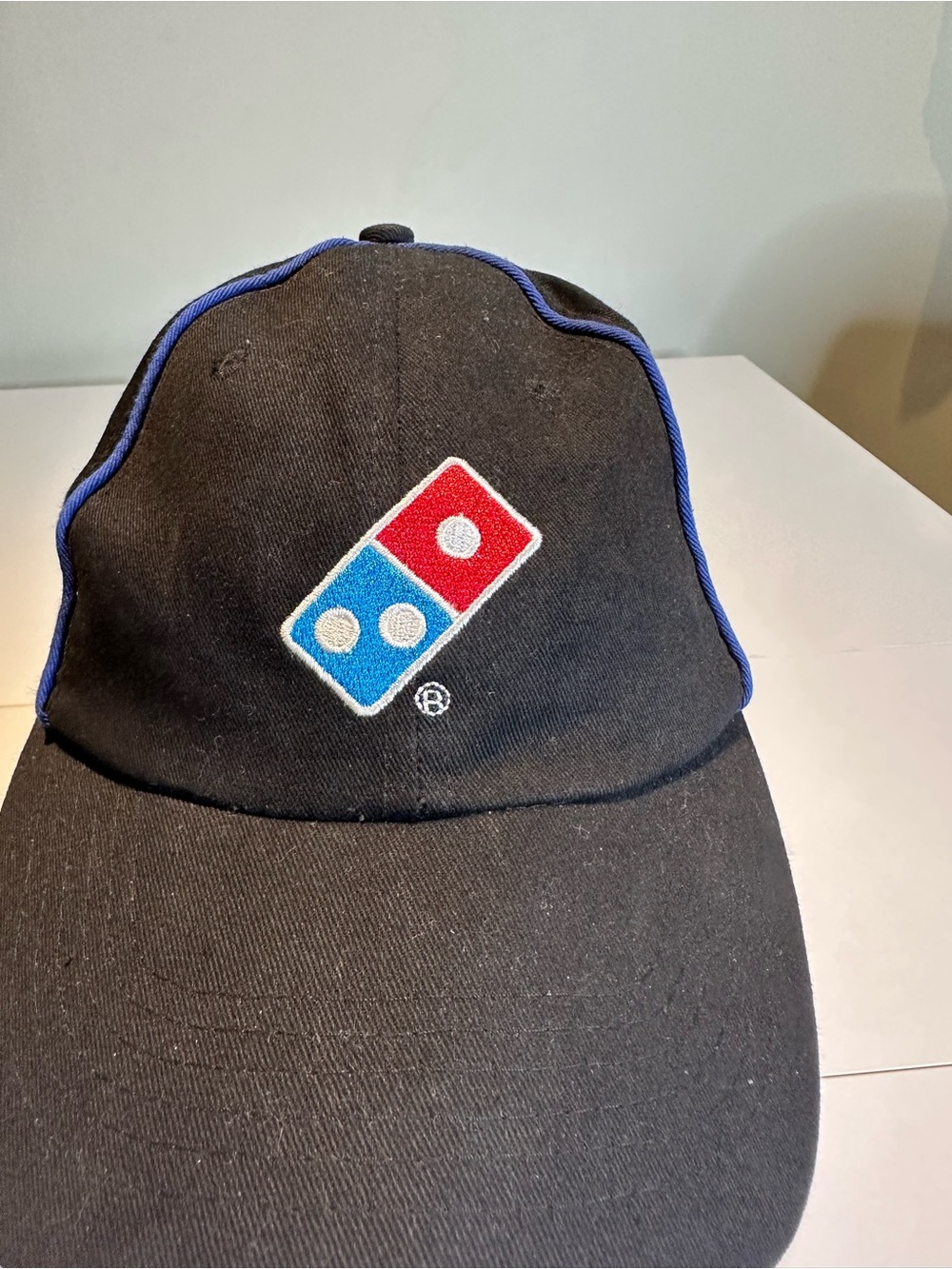 Kids Black Logo Baseball Cap with Blue Trim - Picture 2 of 8